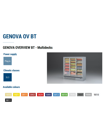 Kyldisk Genova OV-BT Plugg-in- Glasdörrar