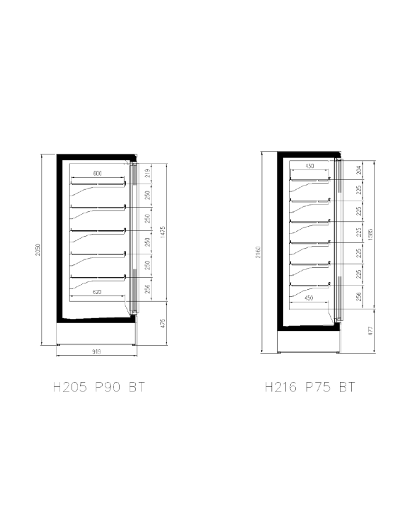 Kyldisk Genova OV-BT Plugg-in- Glasdörrar