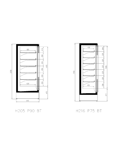 Kyldisk Genova OV-BT Plugg-in- Glasdörrar