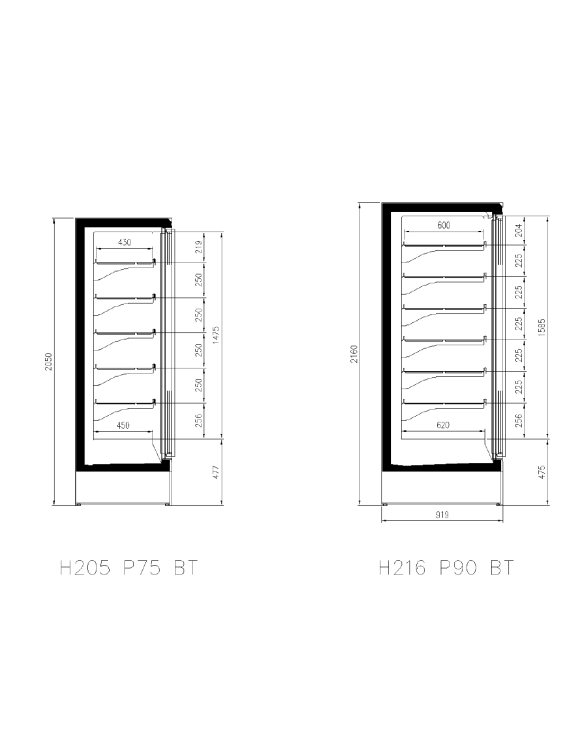 Kyldisk Genova OV-BT Plugg-in- Glasdörrar