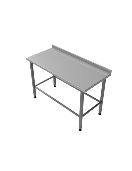 Rostfri slät bänk med bakkant 650mm djup