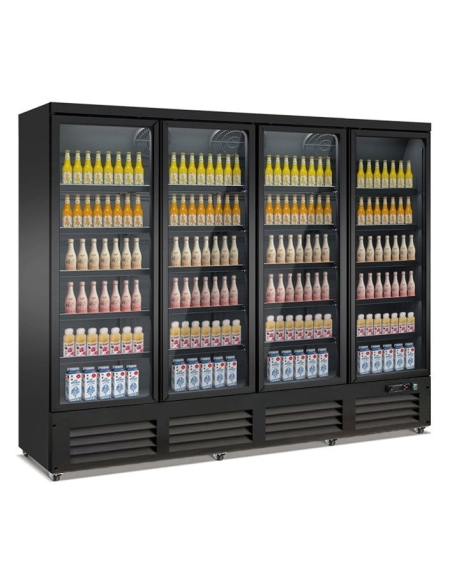 Displaykyl CEB-2000R BL-4 glasdörrar svart