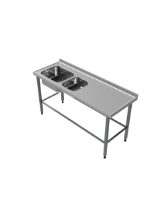 Rostfri diskbänk (1800x650xH900mm)