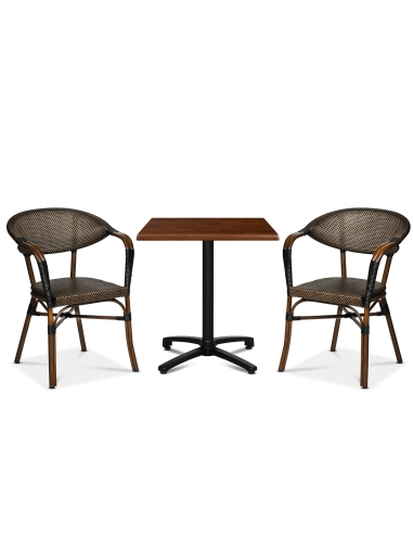 Monaco karmstol, svart/brun Texteline