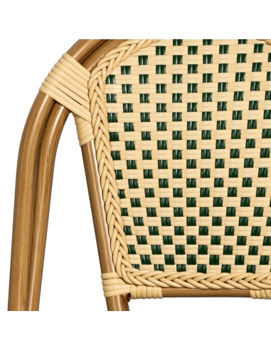 Paris stol, grön/creme, bambu