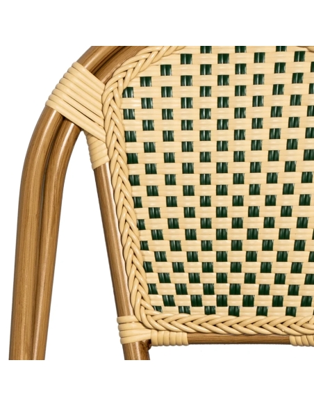 Paris stol, grön/creme, bambu