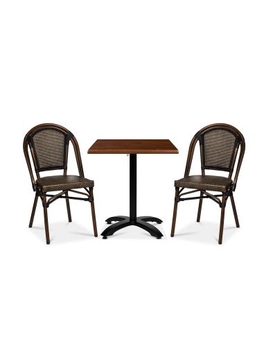 Paris stol, svart/brun texteline