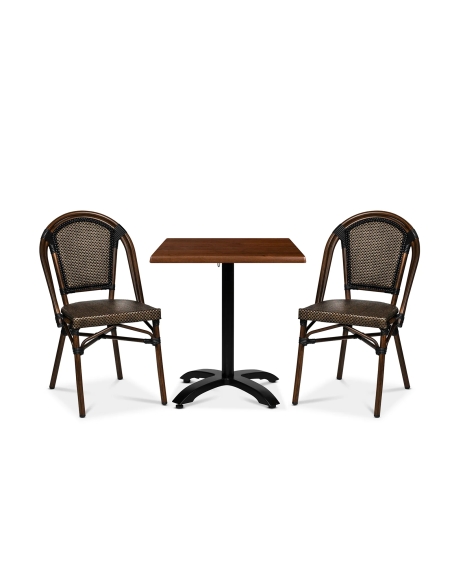 Paris stol, svart/brun texteline