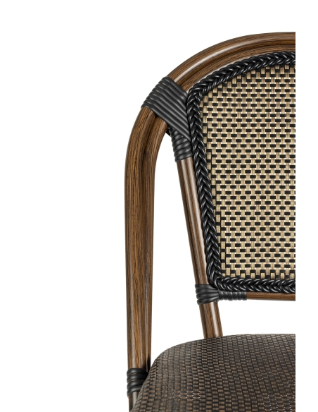 Paris stol, svart/brun texteline