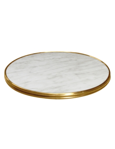 Bistro Ø 60 cm, Genes Marble with brass