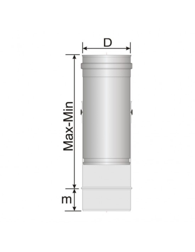KLUB90 - Justerbart rör 550 mm - 900 mm