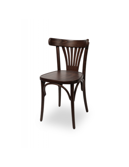 Restaurangstol i trä- mörk valnöt