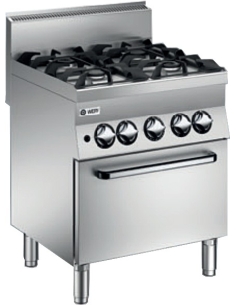 Wery CFG 67P - Gasspis med Ugn 4 öppna brännare à 6,0 kW GN 1/1 gasugn