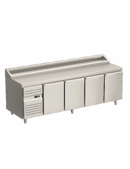 Pizzakylbänk 4 dörrar 450×600 mm Plåtar