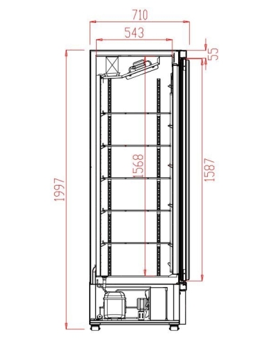 Displayfrys JDE-600F BL- 1 glasdörr