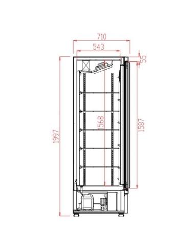 Displayfrys JDE-1530F BL- 3 glasdörrar