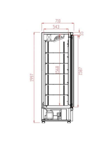 Displayfrys JDE-1530F BL- 3 glasdörrar