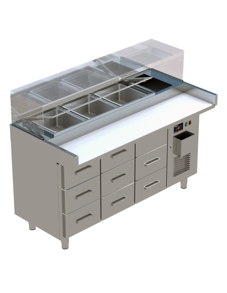 Hamburgarstation 1655x800x1340mm