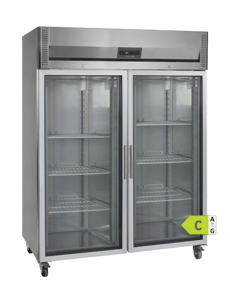 Rostfri kyl glasdörr RK1420G - 1410 Liter