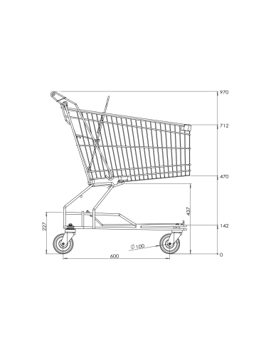 Kundvagn Shelf 80 liter/ 75 kg