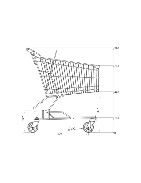Kundvagn Shelf 80 liter/ 75 kg