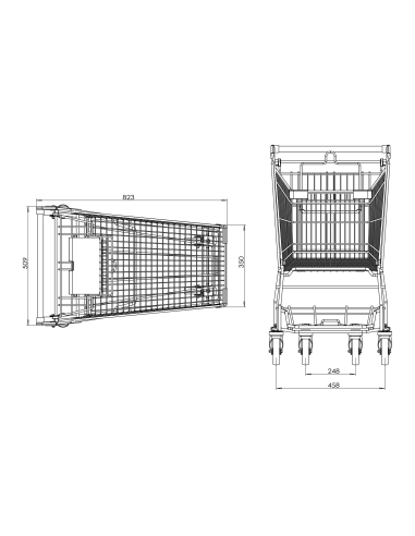 Kundvagn Shelf 80 liter/ 75 kg