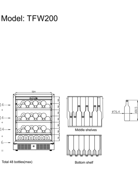 Vinkyl - TFW200-F - 48st Vinflaskor 750 ml