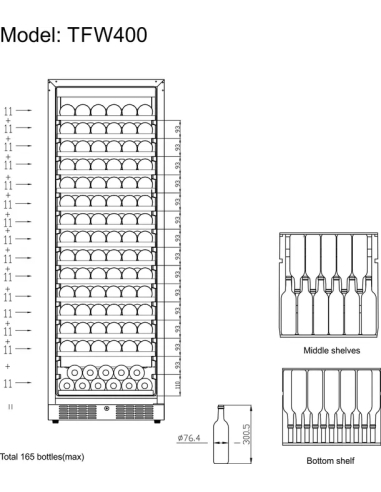 Vinkyl - TFW400-S - 165st Vinflaskor 750 ml