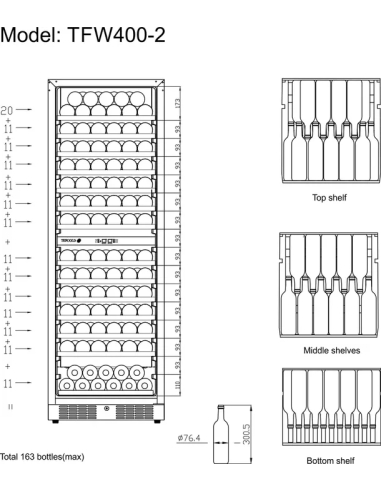 Vinkyl - TFW400-2S - 163st Vinflaskor 750 ml