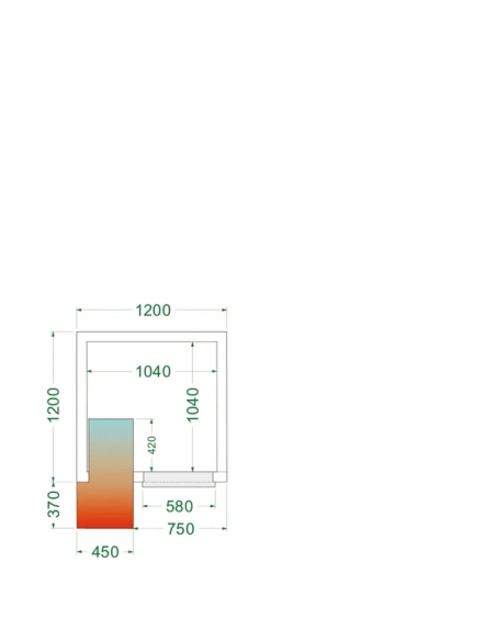 Komplett Kylrum 2.2m³- 1200x1200x2200 mm