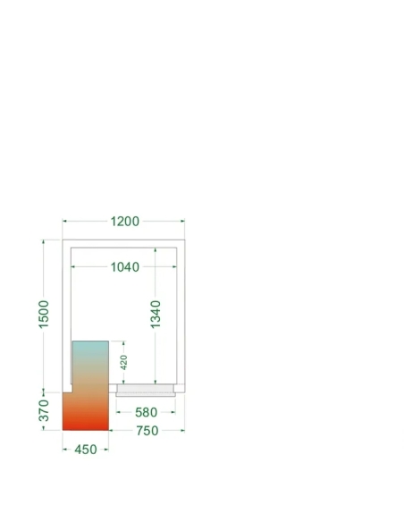 Komplett Kylrum 2.84m³- 1200x1500x2200 mm