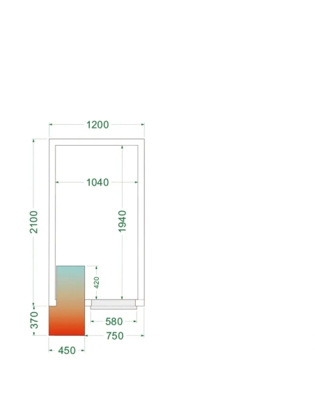 Komplett Kylrum 4.1m³- 1200x2100x2200 mm