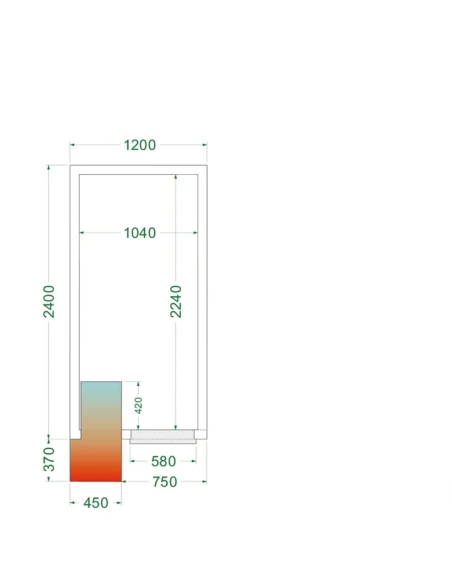Komplett Kylrum 4.75m³- 1200x2400x2200 mm