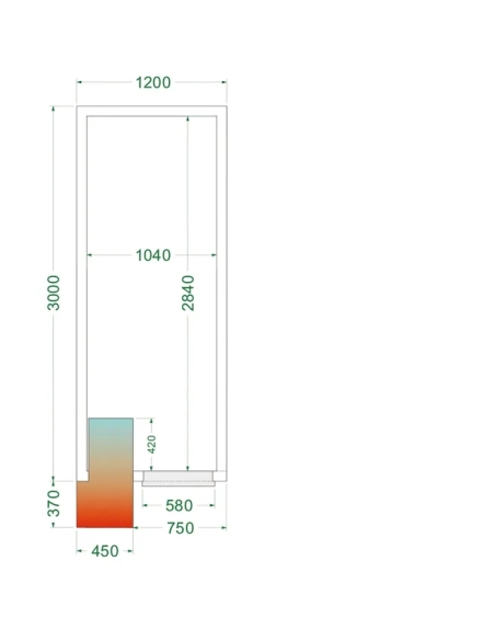 Komplett Kylrum 6.03m³- 1200x3000x2200 mm