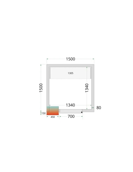 Komplett Kylrum 3.66m³- 1500x1500x2200 mm