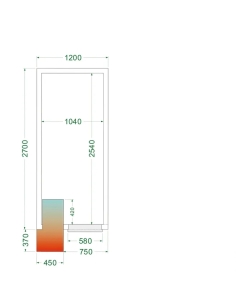 Komplett Kylrum 5.39m³- 1200x2700x2200 mm