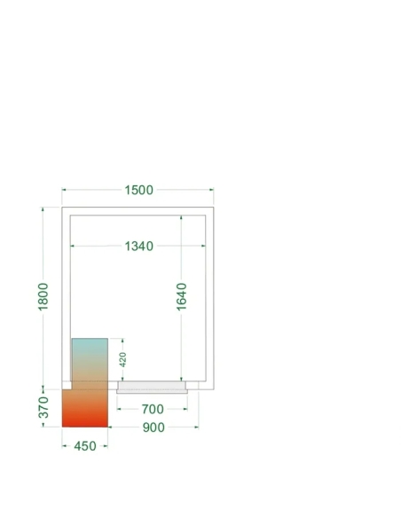Komplett Kylrum 4.48m³- 1500x1800x2200 mm