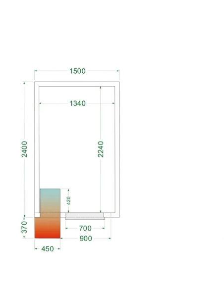 Komplett Kylrum 6.12m³- 1500x2400x2200 mm Komplett Kylrum 6.12m³- 1500x2400x2200 mm