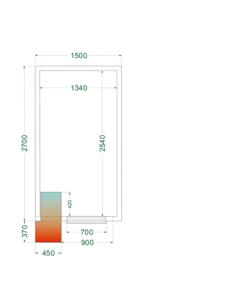 Komplett Kylrum 6.94m³- 1500x2700x2200 mm
