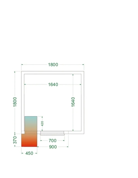 Komplett Kylrum 5.49m³- 1800x1800x2200 mm