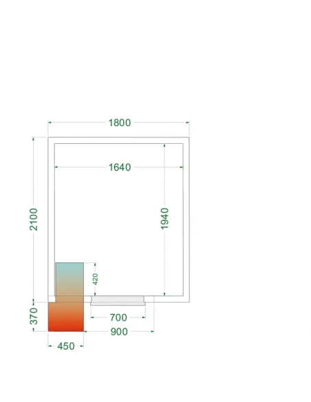 Komplett Kylrum 6.49m³- 1800x2100x2200 mm