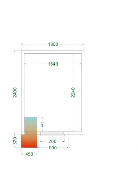 Komplett Kylrum 7.49m³- 1800x2400x2200mm