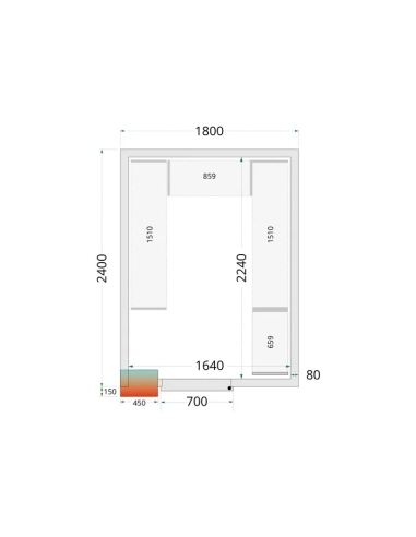 Komplett Kylrum 7.49m³- 1800x2400x2200mm