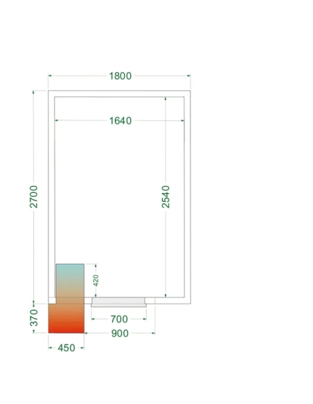 Komplett Kylrum 8.5m³- 1800x2700x2200mm