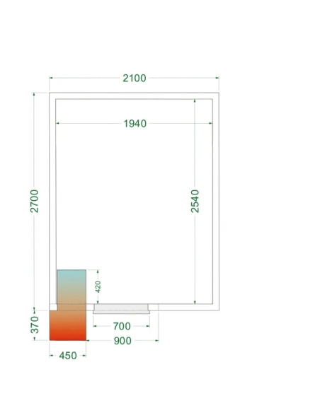 Komplett Kylrum 10.05m³- 2100x2700x2200 mm