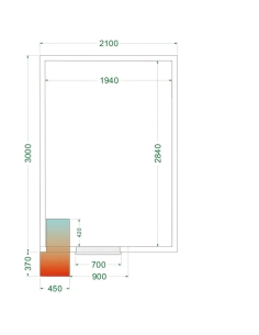Komplett Kylrum 11.24m³- 2100x2700x2200 mm