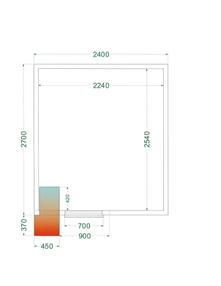Komplett Kylrum 11.6m³- 2400x2700x2200 mm