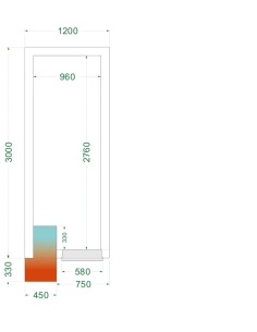 Komplett frysrum 5.19m³- 1200x3000x2200 mm