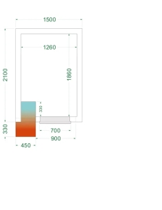 Komplett frysrum 4.59m³- 1500x2100x2200 mm