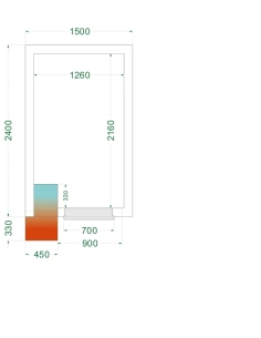 Komplett frysrum 5.33m³- 1500x2400x2200 mm